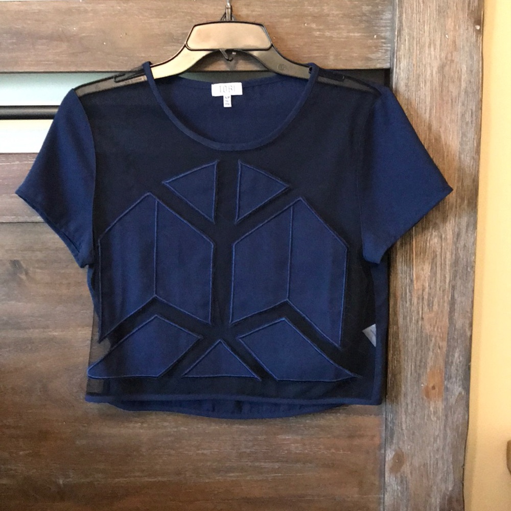 Geographic see through crop top